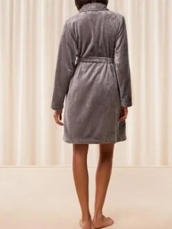 Best Triumph Grey 100% Cotton Fleece Robe