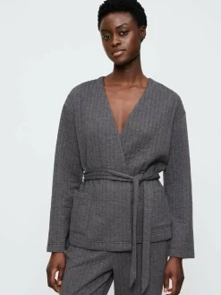 Triumph Grey Cozy Comfort Robe Top Quilted^Women Bathrobes