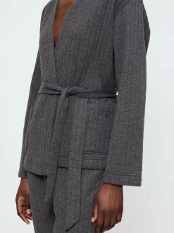 Triumph Grey Cozy Comfort Robe Top Quilted^Women Bathrobes