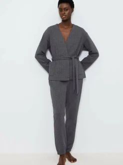 Triumph Grey Cozy Comfort Robe Top Quilted^Women Bathrobes