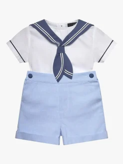 Trotters London Blue Little Pale 100% Cotton Edward Sailor Set^ Shorts