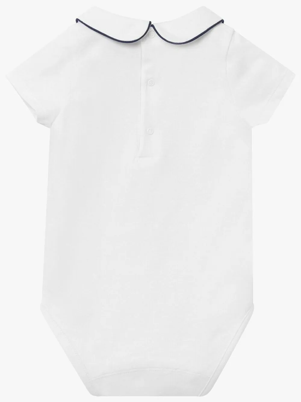 New Trotters London Little White/Navy Milo Piped Body