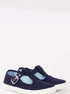 Trotters London Navy Blue Nantucket Canvas Shoes^BOY Shoes|School Shoes