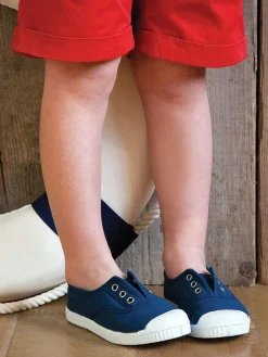 Trotters London Plum Canvas Pumps^ Shoes