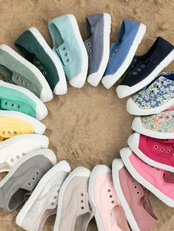 Trotters London Plum Canvas Pumps^ Shoes