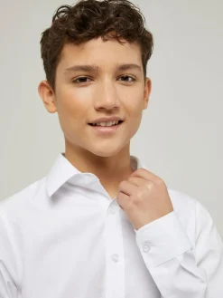 New Trutex White Regular Fit Long Sleeve 3 Pack School Shirts