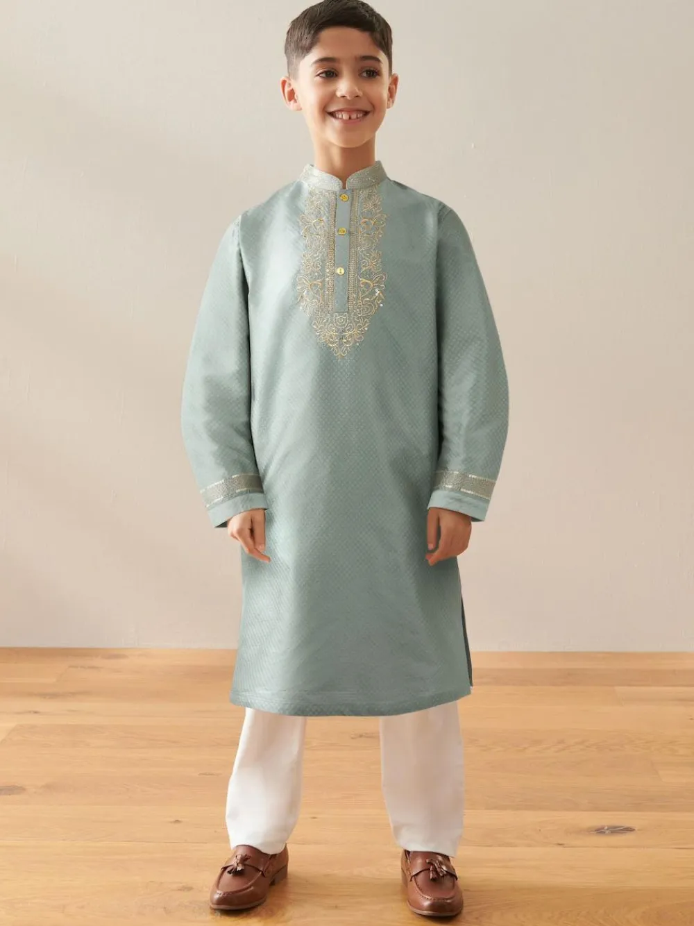 Next Turqouise Blue Eid Kurta (3mths-16yrs)^BOY Shirts|Occasionwear
