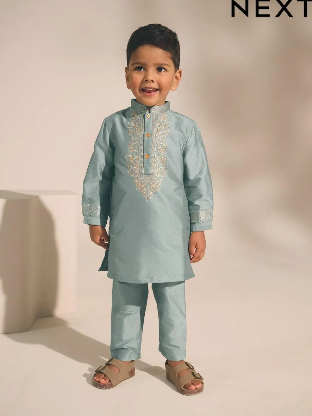 Next Turqouise Blue Eid Kurta (3mths-16yrs)^BOY Shirts|Occasionwear