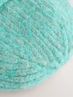 Next Turquoise Blue Ribbed Beanie Containing Wool Hat^Women Hats
