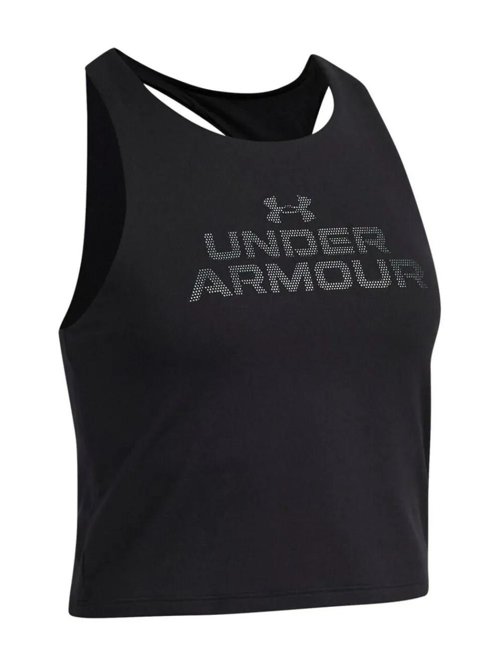 New Under Armour Motion Branded Crop Tank Black