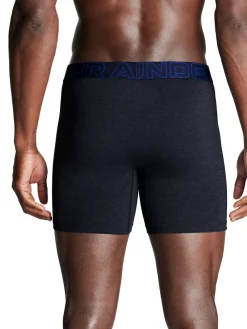 Sale Under Armour Blue/Grey 100% Cotton Performance Tech 6in Boxers 3 Pack