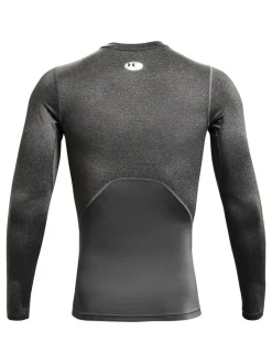 Sale Under Armour HeatGear Fitted Long Sleeve Base Layer T-Shirt Grey
