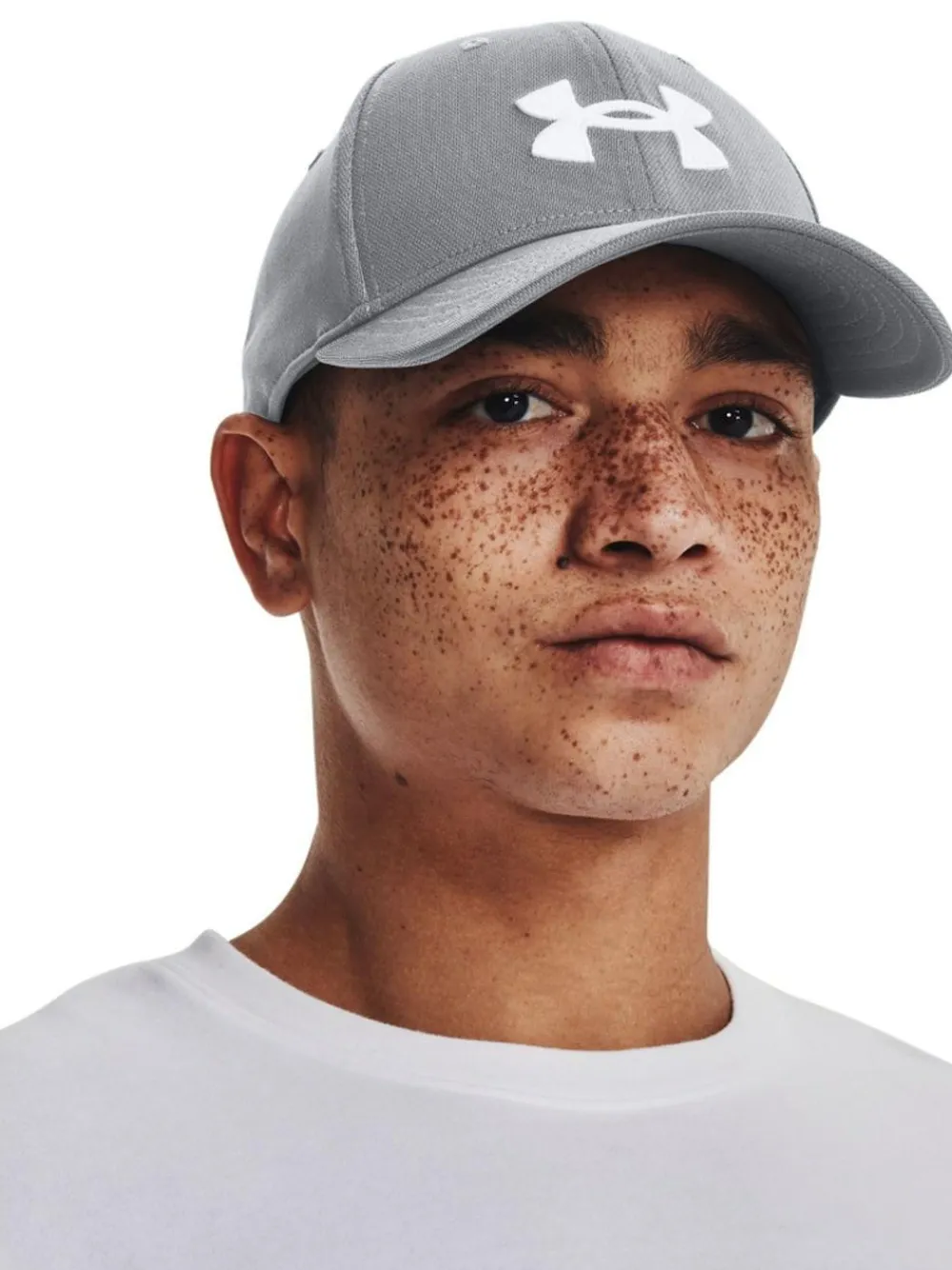 Under Armour Grey/White Mens UA Blitzing Hat^Women Hats