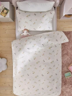 Best Next Crinkle Muslin 100% Cotton Duvet Cover and Pillowcase Set Unicorn