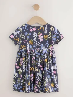 Outlet Next Unicorn Navy Ribbed Jersey Dress (3mths-7yrs)