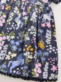 Outlet Next Unicorn Navy Ribbed Jersey Dress (3mths-7yrs)