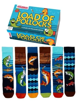 United Odd Socks Blue Pollocks Fishing Socks 3 pack^ Socks|Socks