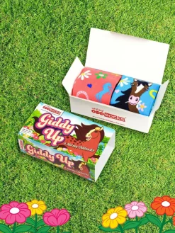 New United Odd Socks Pink Giddy Up Girls Socks 6 pack