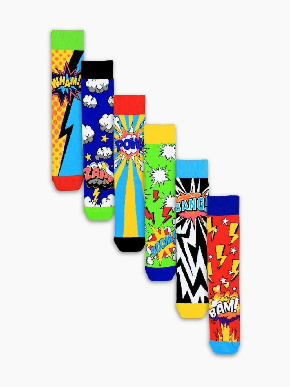 United Odd Socks Yellow Super Hero Comic Socks 6 pack^ Socks|Socks