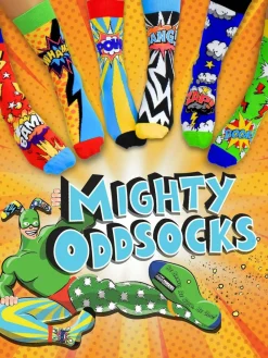 United Odd Socks Yellow Super Hero Comic Socks 6 pack^ Socks|Socks