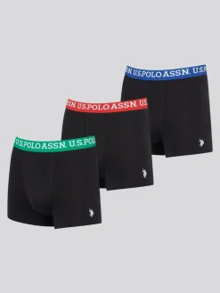 U.S. Polo Assn . Black Signature Double Horsemen Knit Beanie^BOY Underwear