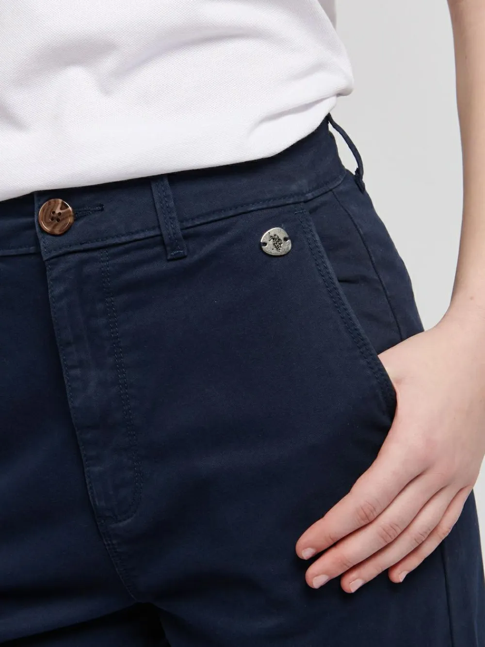 U.S. Polo Assn . Blue Classic Womens Chino Shorts^Women Shorts