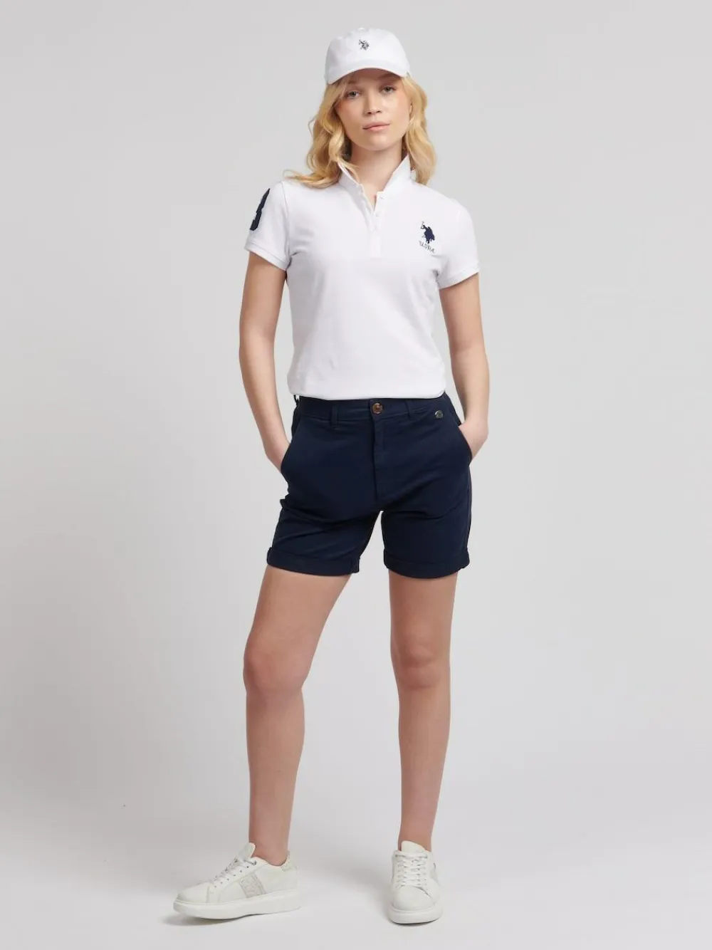 U.S. Polo Assn . Blue Classic Womens Chino Shorts^Women Shorts