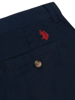 Sale U.S. Polo Assn Mens Linen Blend Chino Shorts Blue