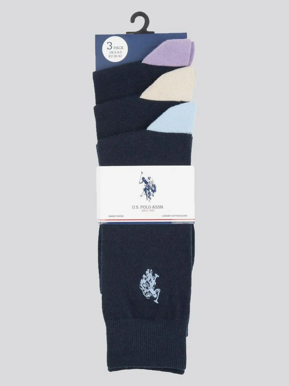 U.S. Polo Assn . Mens Smart Socks 3 Pack^ Socks|Socks