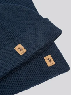 U.S. Polo Assn . Winter Mens Luxury Rib Knit Beanie And Scarf Box Set^ Hats, Gloves & Scarves|Hats, Scarves & Gloves