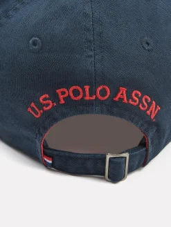 New U.S. Polo Assn . Mens Washed Casual 100% Cotton Cap Dark Blue