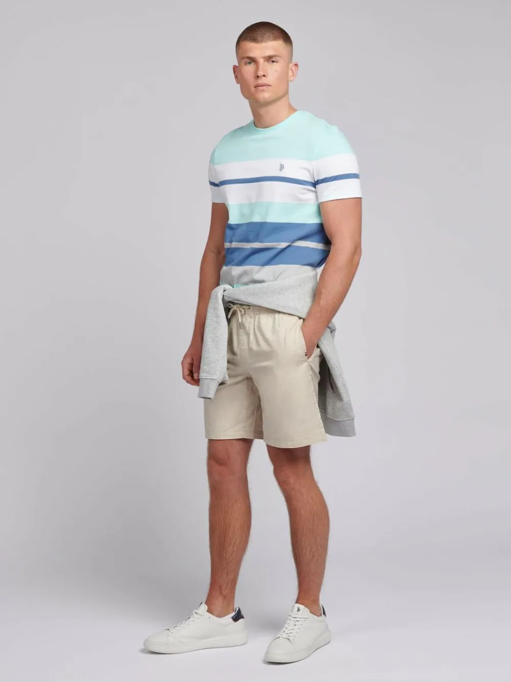 U.S. Polo Assn . Natural Mens Linen Blend Deck Shorts^ Shorts