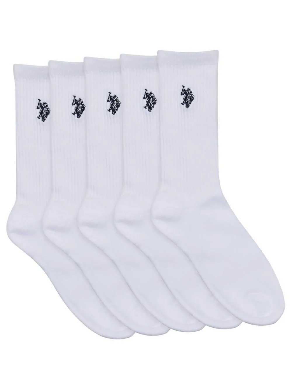Hot U.S. Polo Assn . Mens Classic Sports Socks 5 Pack White