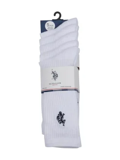 Hot U.S. Polo Assn . Mens Classic Sports Socks 5 Pack White