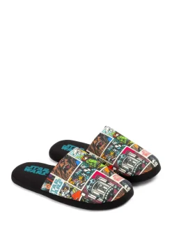 Vanilla Underground Black Mr Men Mr Lazy Slippers