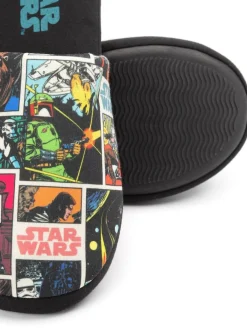 Vanilla Underground Black Mr Men Mr Lazy Slippers