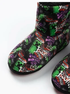 Vanilla Underground Black Minecraft Slipper Boots^BOY Nightwear