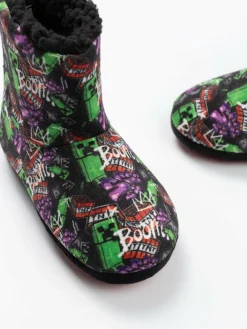 Vanilla Underground Black Minecraft Slipper Boots^BOY Nightwear