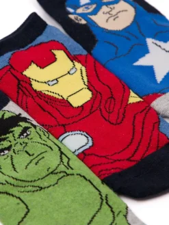 Hot Vanilla Underground Boys Character Socks 6 Pack Black Marvel