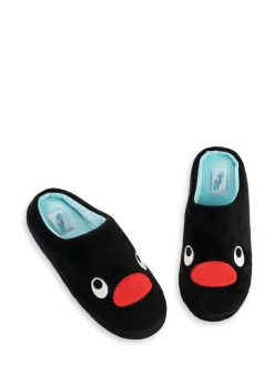 Vanilla Underground Black Pingu Mule Slippers^Women Slippers|All Night & Lounge