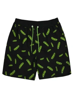 Sale Vanilla Underground Black Mens Rick And Morty Black Swim Shorts