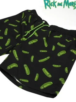 Sale Vanilla Underground Black Mens Rick And Morty Black Swim Shorts
