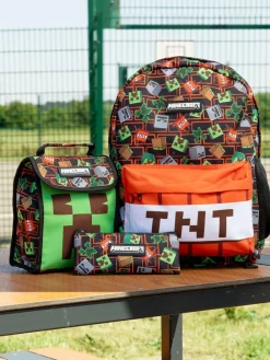 Vanilla Underground Black Minecraft Backpack Set 3 Piece^BOY Bags