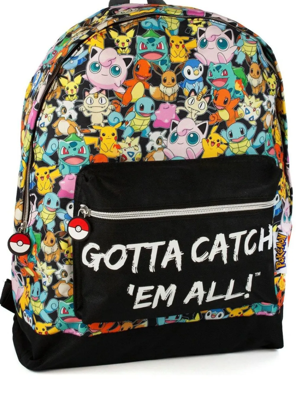 Best Vanilla Underground Black Pokemon Unisex Kids Multi Character Print And Gotta Catch Em All Backpack