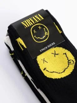 Vanilla Underground Black Mens Nirvana Multicoloured Calf Socks Set of 3^ Socks|Socks