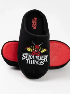 Vanilla Underground Black Stranger Things Mule Slippers^BOY Nightwear