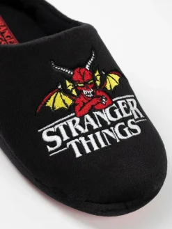 Vanilla Underground Black Stranger Things Mule Slippers^BOY Nightwear