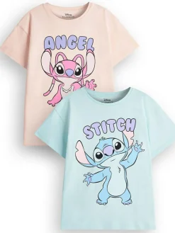 Vanilla Underground Blue Girls Stitch 100% Cotton T-Shirts 2 Pack