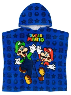 Online Vanilla Underground Blue Super Mario 100% Cotton Character Towel Poncho
