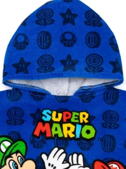 Online Vanilla Underground Blue Super Mario 100% Cotton Character Towel Poncho